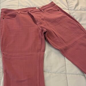 Women’s Pink Straight-Leg Jeans with rolled cuff Cosmic Blue Love  98% cotton